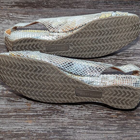 Gentle Souls Women's Metallic Leather It's So Fun Gold Silver Snake Flats Size 8 - Picture 6 of 6